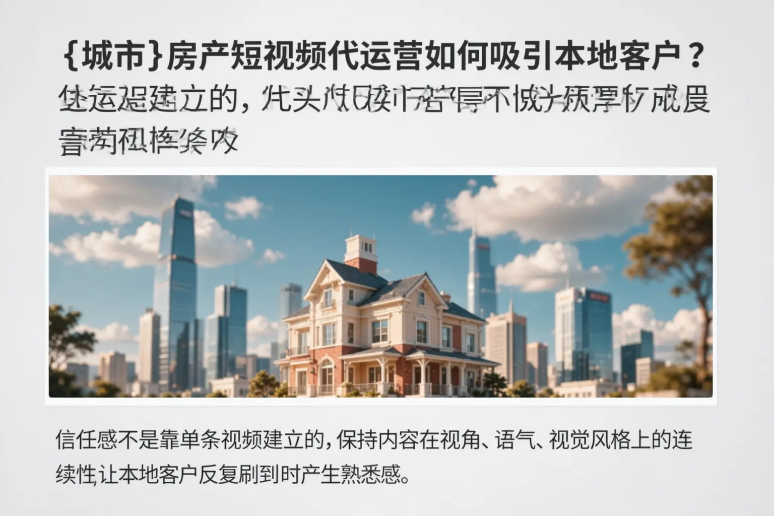 泰州房产短视频代运营如何吸引本地客户？