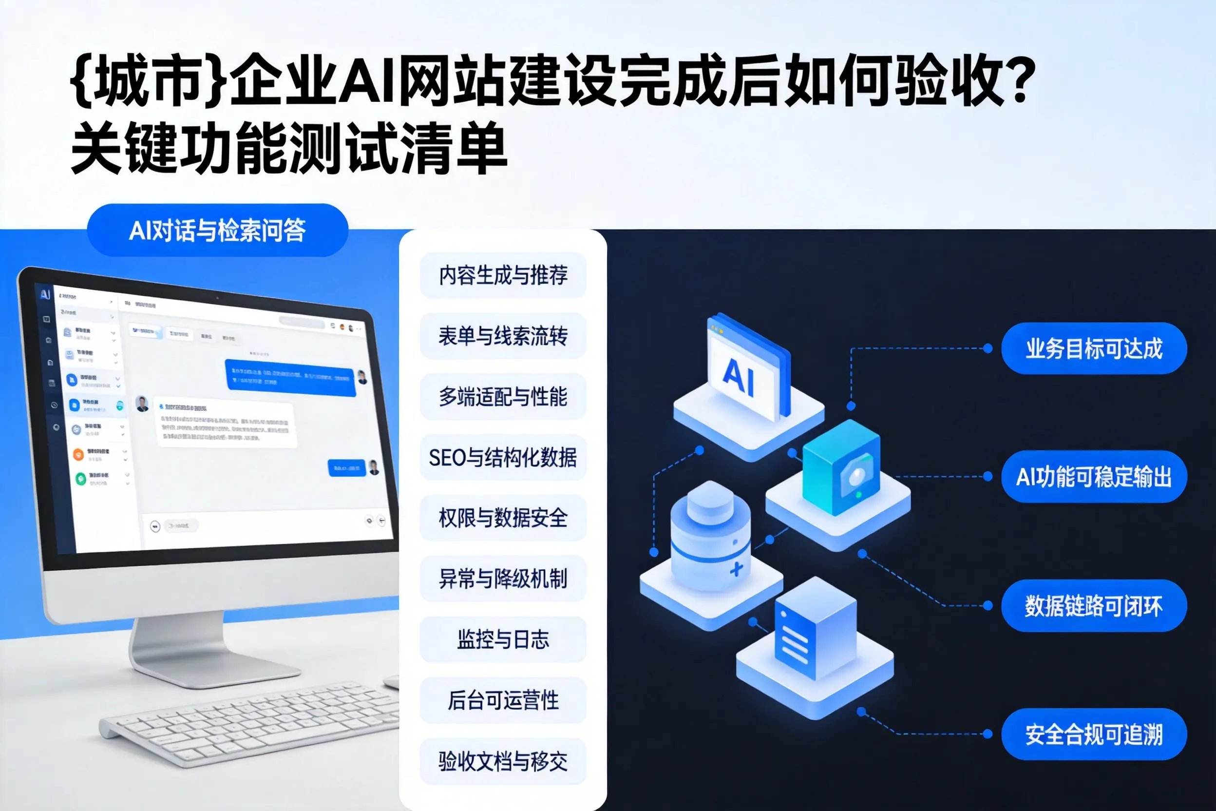 泰州企业AI网站建设完成后如何验收？关键功能测试清单