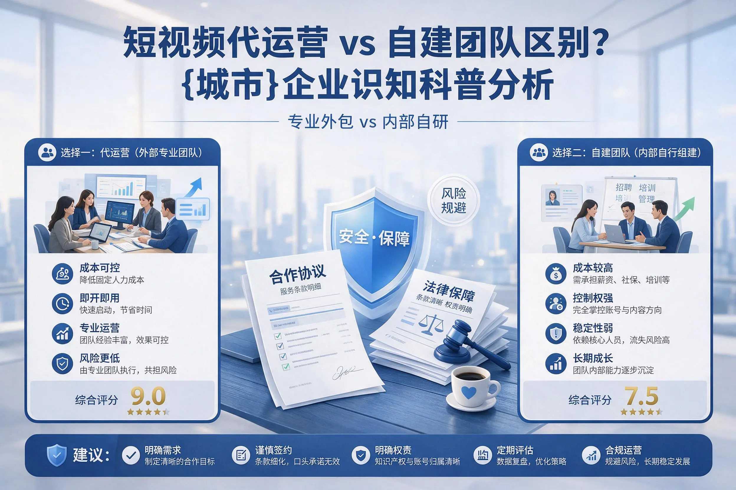 短视频代运营与自建团队区别？泰州企业认知科普分析