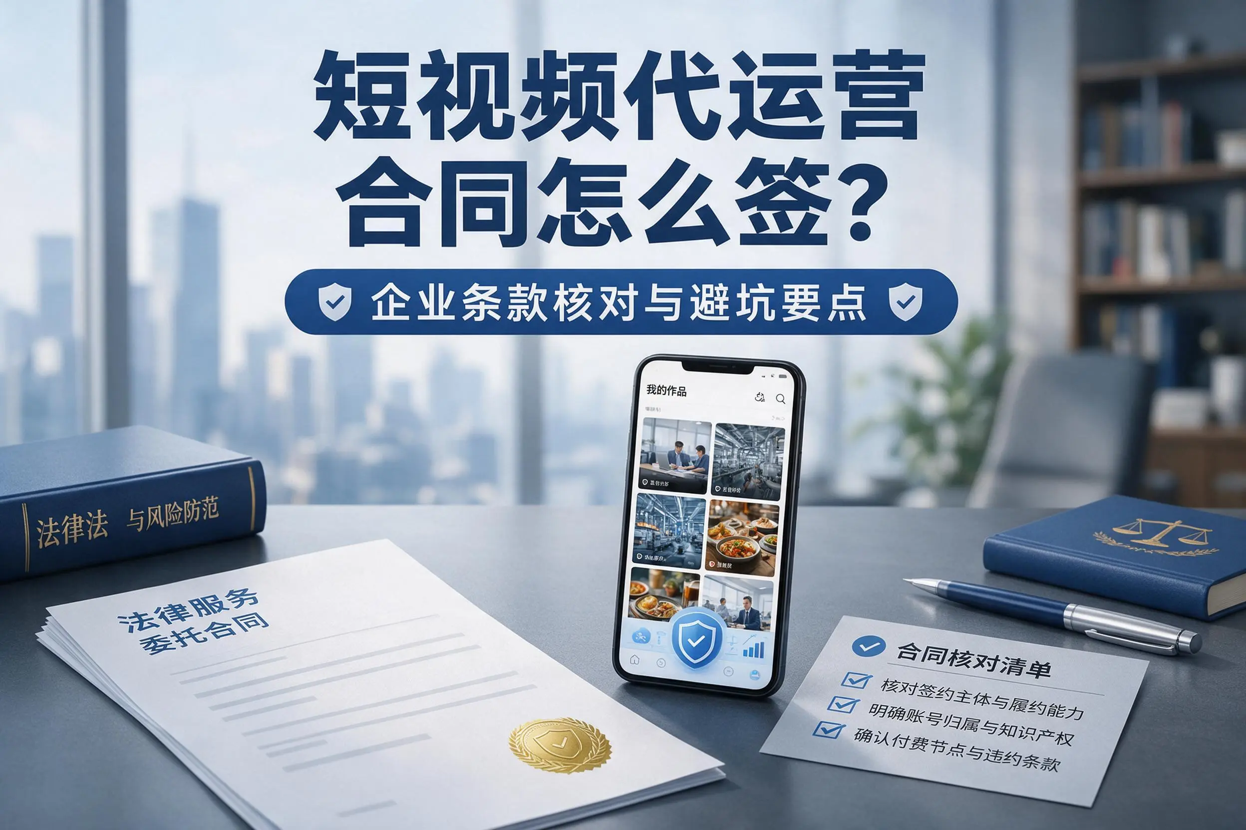 短视频代运营合同怎么签?泰州企业条款核对与避坑要点