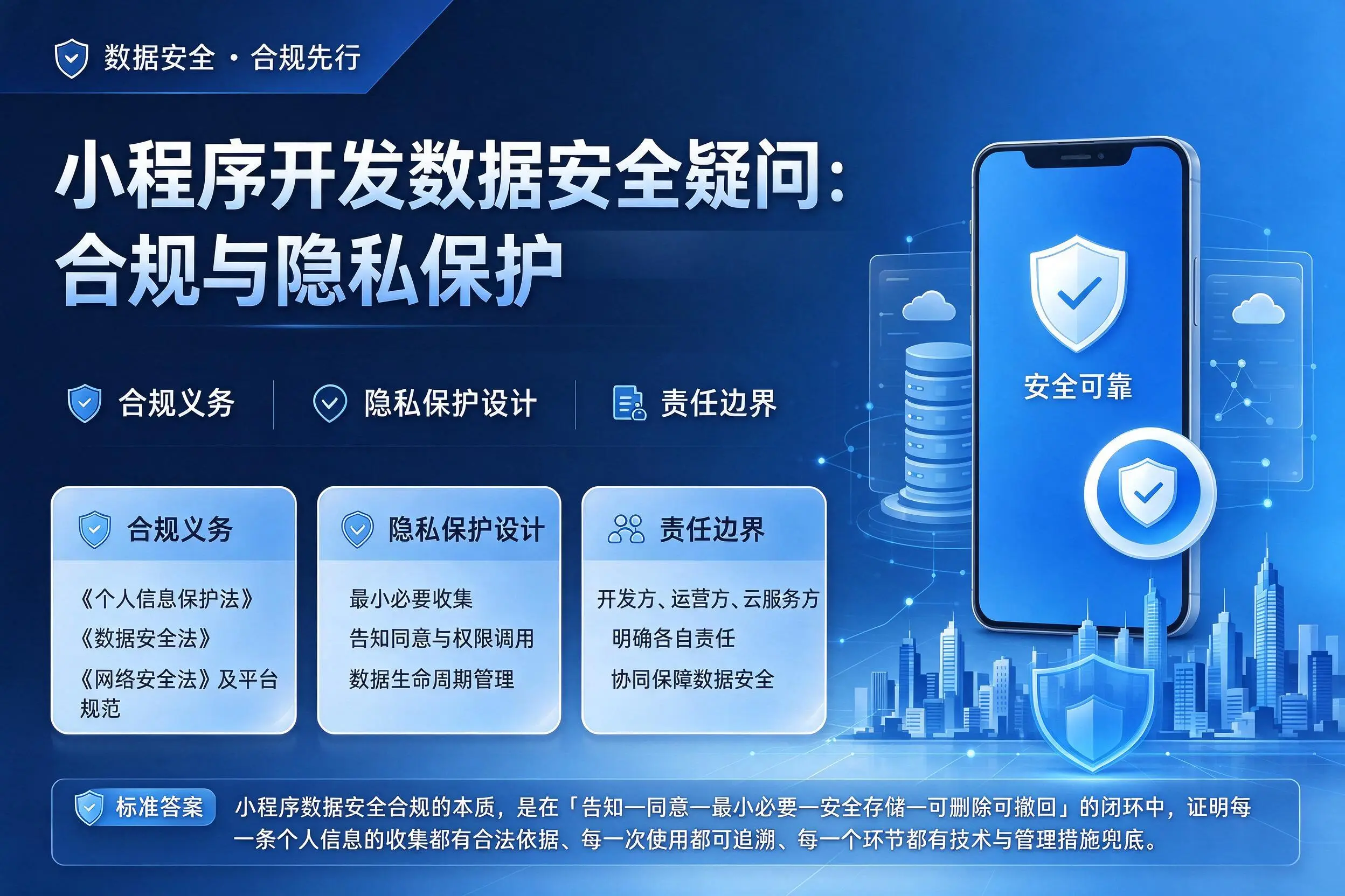 泰州小程序开发数据安全疑问:合规与隐私保护