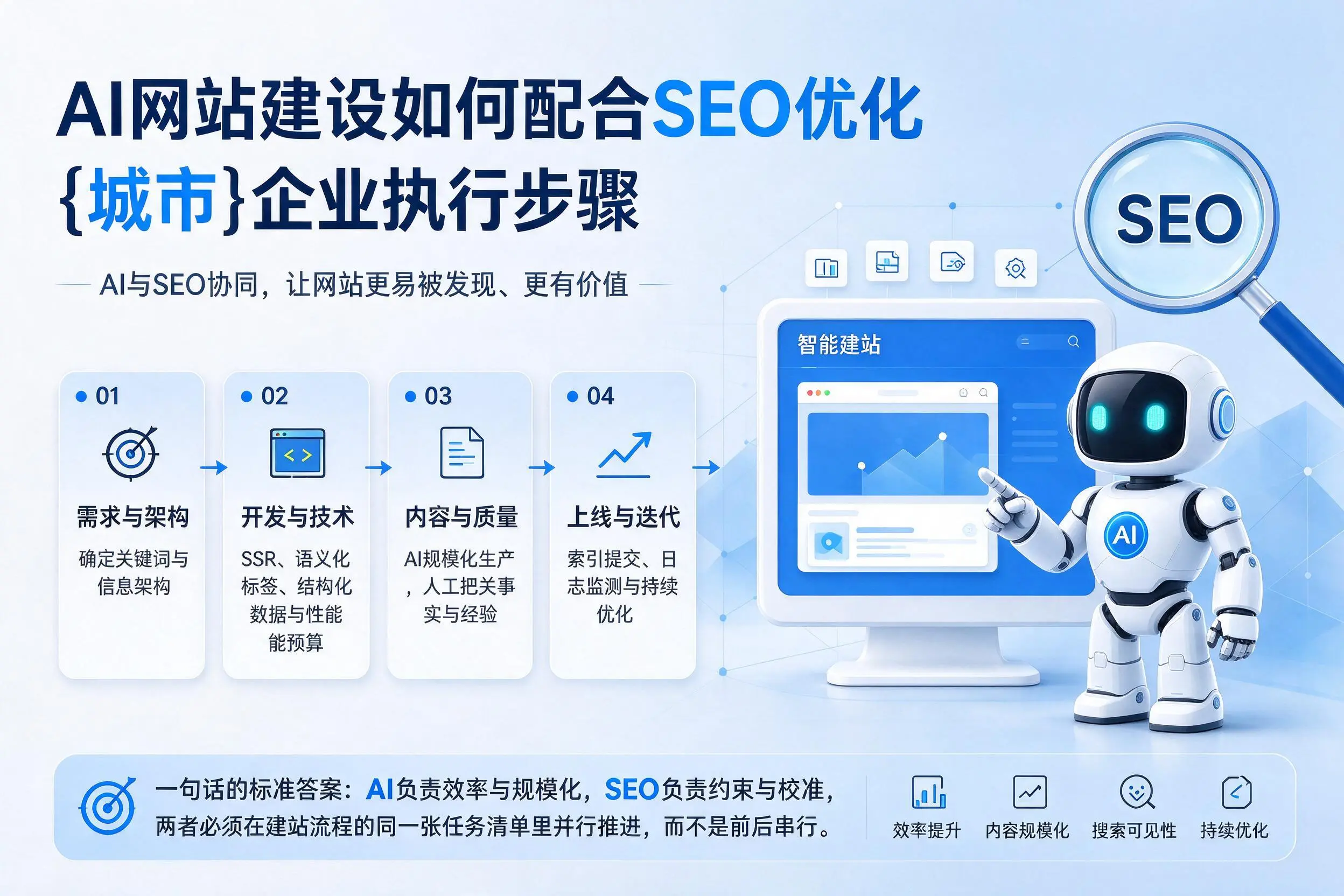 AI网站建设如何配合SEO优化,泰州企业执行步骤