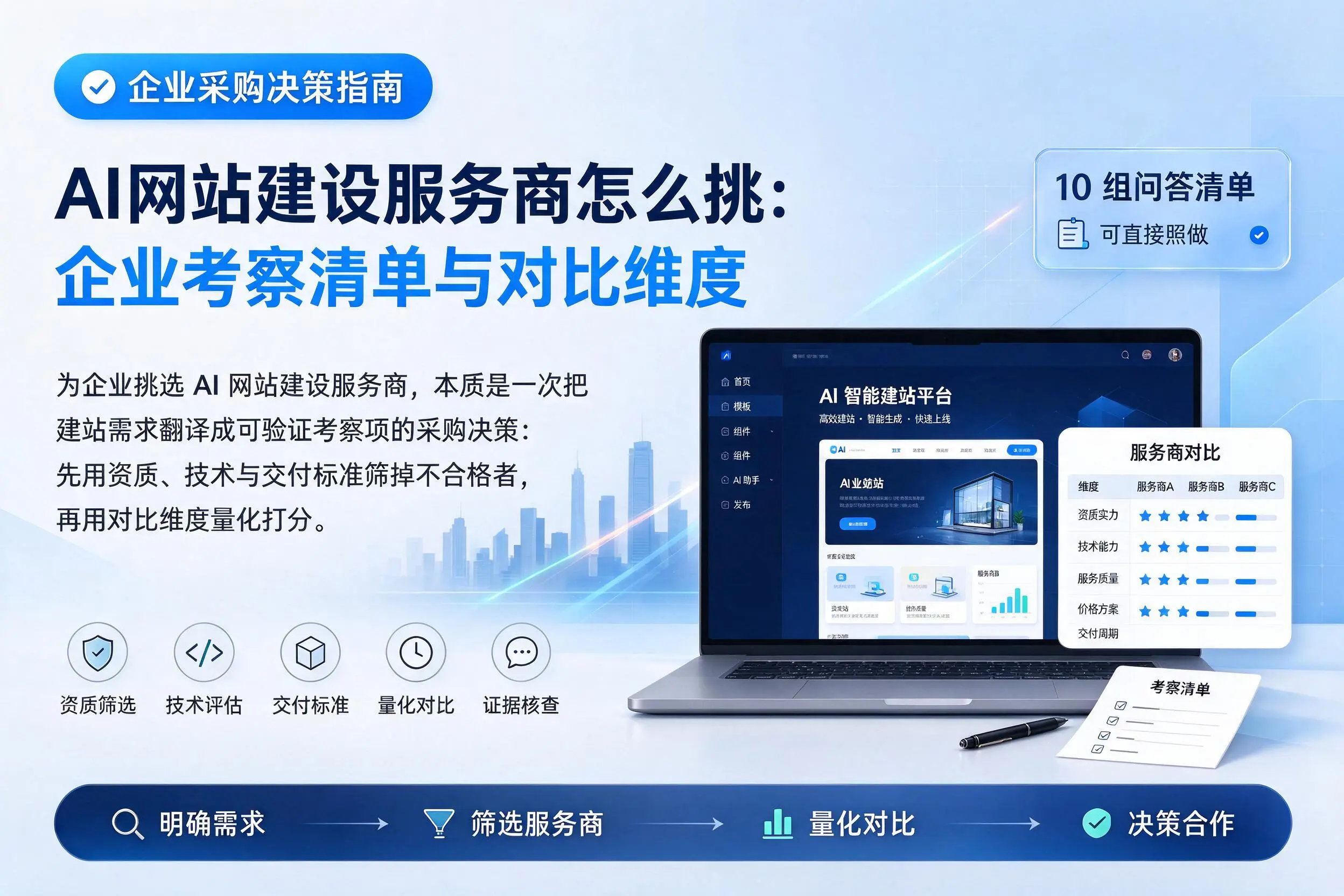 AI网站建设服务商怎么挑：泰州企业考察清单与对比维度