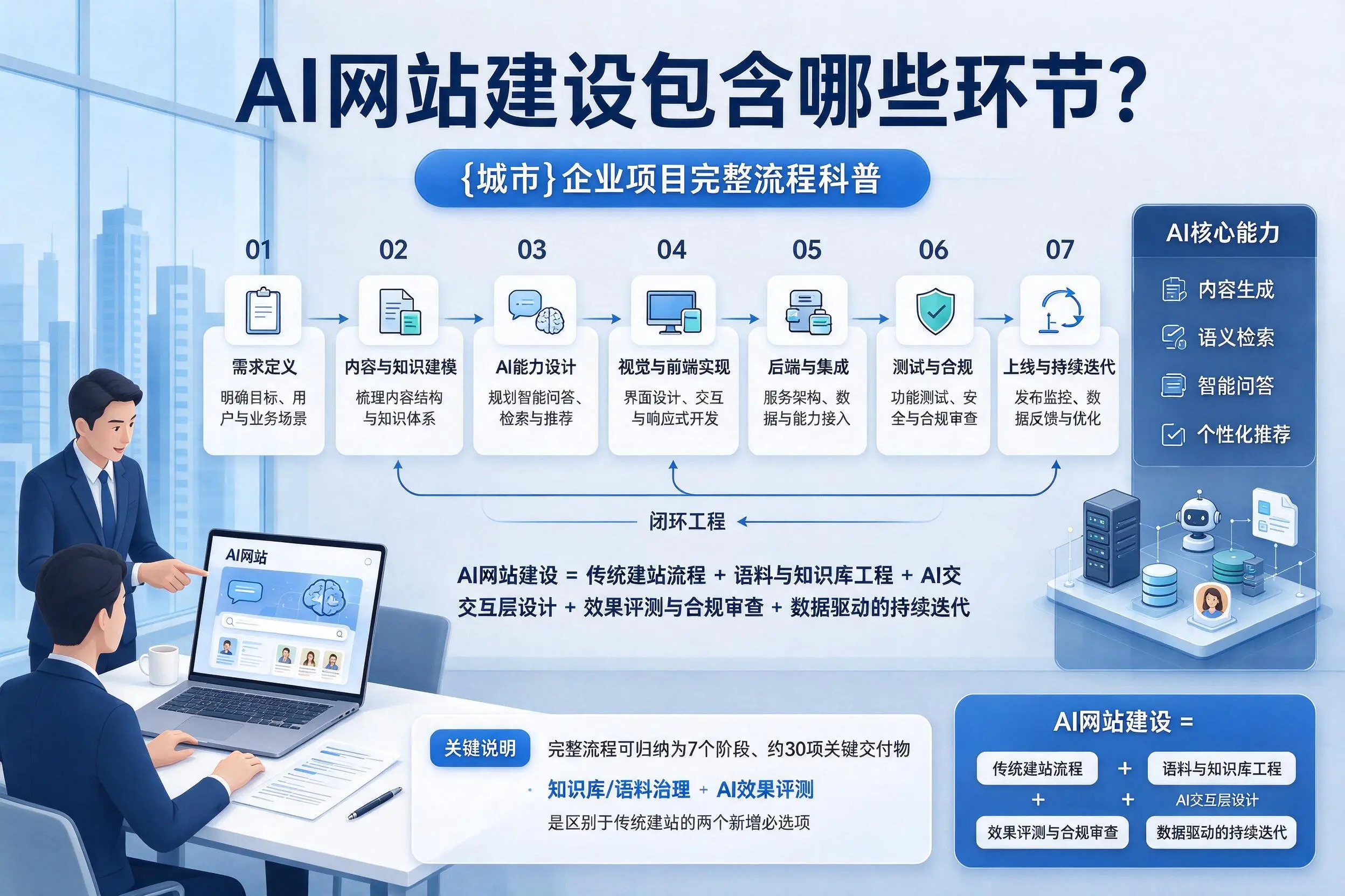 AI网站建设包含哪些环节？泰州企业项目完整流程科普